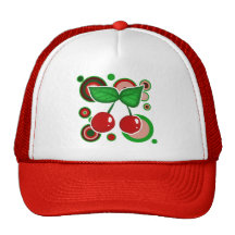 Cherry Circles Design Trucker Hats