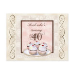 Cherry Cupcake 40th Birthday Party Invitation
