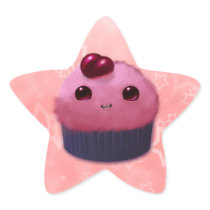 Cherry Cupcake Star Sticker