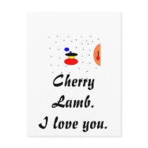 Cherry Lamb.  I love you. Postcard