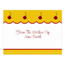 Cherry Lover Recipe Card Post Card