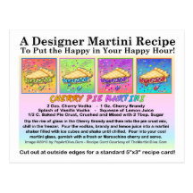 Cherry Pie Martini Recipe Card Postcard