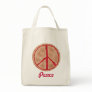 Cherry Pie Peace Sign, Tote Bags