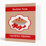 Cherry Pie Personalized Receipe Book Binder