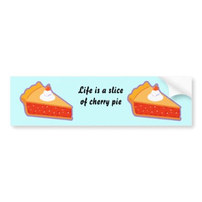 Cherry pie with whipped cream bumper sticker by JellyRollDesigns