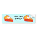 Cherry pie with whipped cream bumper stickers