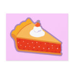 Cherry pie with whipped cream post cards