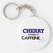 Cherry powered by caffeine keychain