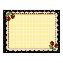 Cherry Recipe Cards Post Card