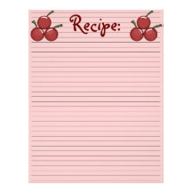 Cherry Recipe Paper Letterhead Template