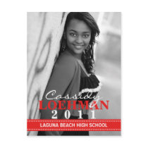 Cherry Red Custom Photo Graduation Announcement