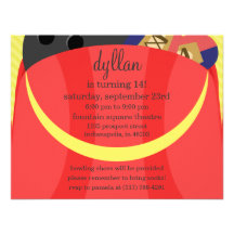 Cherry Red In The Bag Bowling Birthday Party Custom Announcements