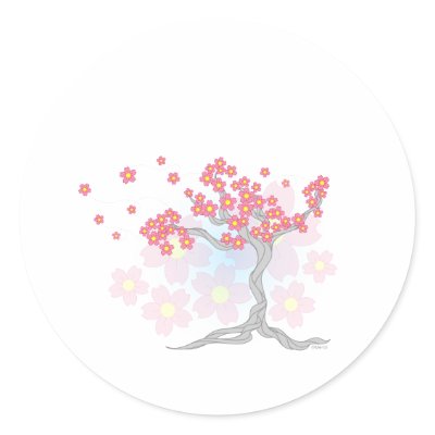 Cherry Tree Blossoms Stickers by MendiSue