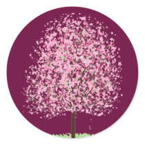 Cherry Tree Round Stickers