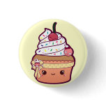 Cherry Vanilla Cupcake Pinback Button