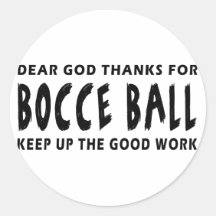 Chers mercis de Dieu de boule de Bocce Autocollant Rond