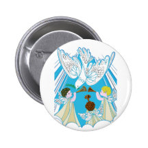 Cherubs & Dove of Peace Pinback Button