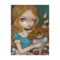 "Cheshire Cat Cuddle" Postcard