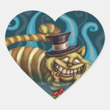 Cheshire Cat Heart Sticker