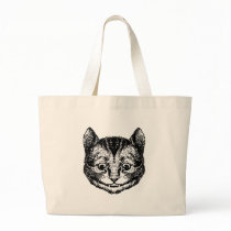 Cheshire Cat Inked Black Tote Bag