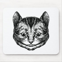 Cheshire Cat Inked Black Mouse Pads