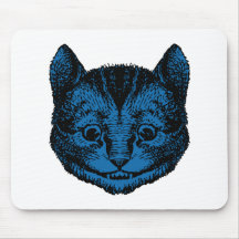 Cheshire Cat Inked Blue Fill Mouse Pad