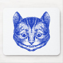 Cheshire Cat Inked Blue Mouse Pads