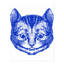 Cheshire Cat Inked Blue Post Cards