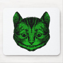 Cheshire Cat Inked Green Fill Mouse Pad