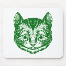 Cheshire Cat Inked Green Mouse Pad