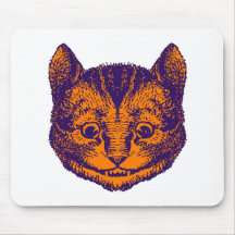 Cheshire Cat Inked Purple Orange Mousepad