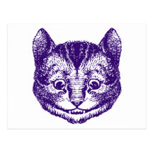 Cheshire Cat Inked Purple Postcards