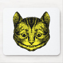Cheshire Cat Inked Yellow Fill Mouse Pads