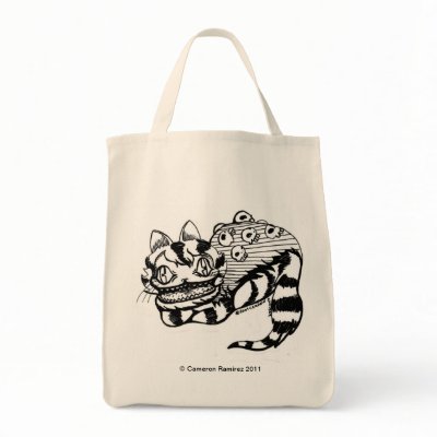 Cheshire Skull Cat Tote Bag by raidendaigo