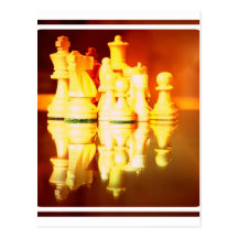 Chess Board and Pieces Postcard
