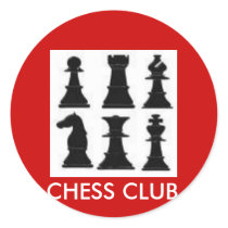 CHESS, CHESS CLUB ROUND STICKER