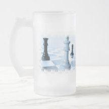 Chess Design Frosted Beer Mug