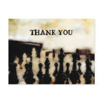 Chess Grunge Thank You Postcard