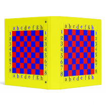 chess in blue and red binder
