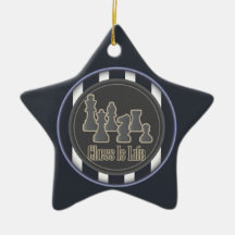 Chess is Life Blue Christmas Tree Ornaments