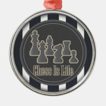 Chess is Life Blue Christmas Tree Ornaments