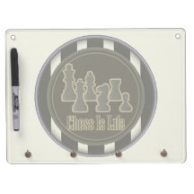 Chess is Life Blue Dry Erase Whiteboards