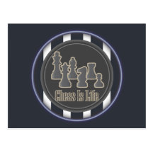 Chess Is Life Blue Postcard