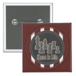 Chess Is Life Red Square Button