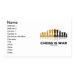 Chess Is War (Reflective Chess Set) Business Card Templates