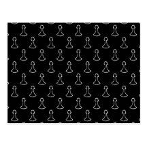 Chess Pattern in Black and White. Post Cards