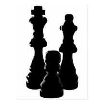 Chess Piece silhouette design Post Card