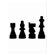 Chess piece silhouette design postcard