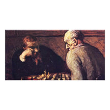 Chess Players By Daumier Honoré Photo Card
