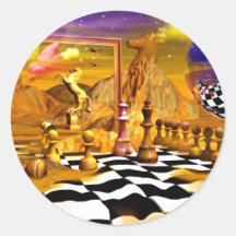 Chess Series, Chess Paintings, Chess art Stickers